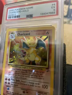 Charizard Base Set 2 Holo Rare Card #4 Swirl PSA 5 - Image 1