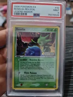 2006 Pokemon Ex Roselia-Rev.Foil Legend Maker Psa 9 42/92 - Image 1