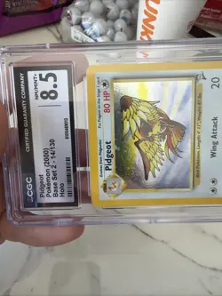 CGC 8.5 Pidgeot 14/130 Holo Base Set 2 Pokemon Card SWIRL - Image 4