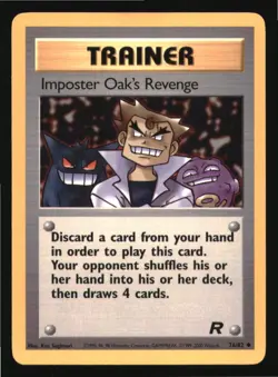 Imposter Oak's Revenge 76/82 Uncommon Team Rocket Pokemon Unlimited LP - Image 1