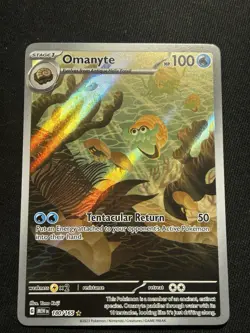 Pokemon TCG Omanyte Full Art Illustration Rare Card 180/165 Scarlet Violet 151 - Image 1