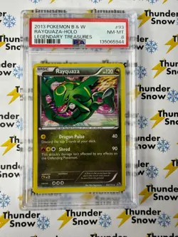 Rayquaza Holo #93 Legendary Treasures 2013 Pokemon B & W PSA 8 - Image 1