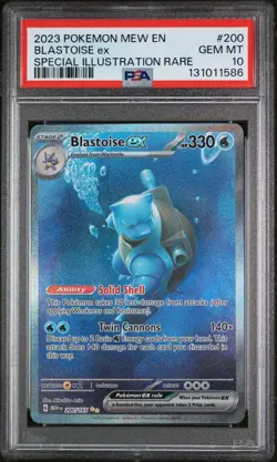 2023 POKEMON MEW EN-151 SPECIAL ILLUSTRATION RARE #200 BLASTOISE EX PSA 10 - Image 1