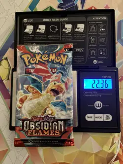 VERY HEAVY! 22.36Gram Obsidian Flames Pokemon TCG Factory Sealed Booster Pack!!! - Image 1