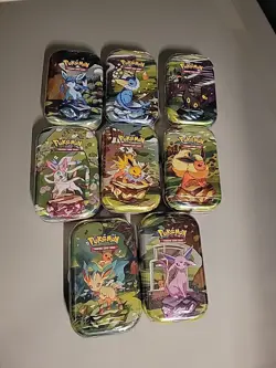 Pokemon Prismatic Evolutions Mini Tins (Complete Set of 8) - SEALED Umbreon - Image 1