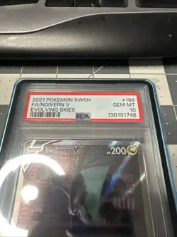 2021 POKEMON SWORD & SHIELD EVOLVING SKIES #196 FULL ART/NOIVERN V PSA 10 - Image 2