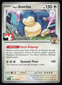 Play! Pokemon Prize Pack Series 7 Journey Together 117/159 Hop's Snorlax - Image 1