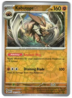 Kabutops 141/165 Reverse Holo SV: Scarlet & Violet 151 English Pokemon NM - Image 1