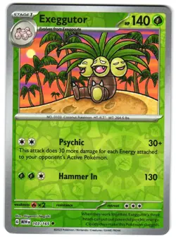 Exeggutor 103/165 Reverse Holo SV: Scarlet & Violet 151 English Pokemon NM - Image 1