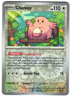 Chansey 113/165 Reverse Holo SV: Scarlet & Violet 151 English Pokemon NM - Image 1
