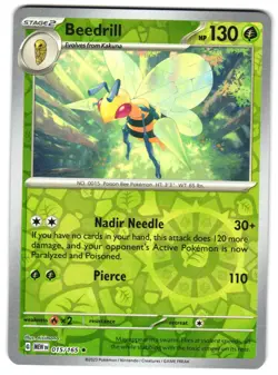 Beedrill 015/165 Reverse Holo SV: Scarlet & Violet 151 English Pokemon NM - Image 1