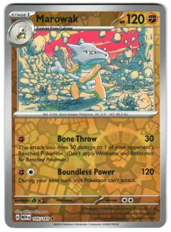 Marowak 105/165 Reverse Holo SV: Scarlet & Violet 151 English Pokemon NM - Image 1