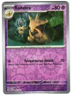 Kadabra 064/165 Reverse Holo SV: Scarlet & Violet 151 English Pokemon NM - Image 1