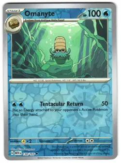 Omanyte - 138/165 Reverse Holo SV: Scarlet & Violet 151 English Pokemon NM - Image 1