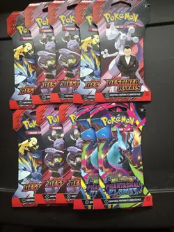 Pokemon TCG Destined Rivals Plus Phantasmal Flames Booster Pack Lot of 10 New 🔥 - Image 1