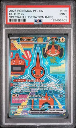 2025 POKEMON PFL EN-PHANTASMAL FLAMES SPECIAL ILLUSTRATION RARE ROTOM EX PSA 9 - Image 1
