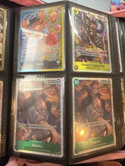 One Piece NM Card Lot Foil SR Alt Art + Binder- Law Shanks Nami - Image 4
