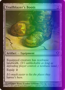 MTG Magic the Gathering Trailblazer's Boots (208/280) Zendikar MP FOIL - Image 1