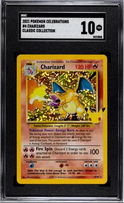 SGC 10 GEM MINT Charizard 4/102 Holo Rare Celebrations Classic 2021 Pokemon - Image 1