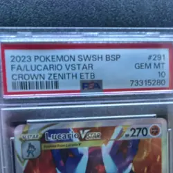 Pokemon Lucario VSTAR SWSH291 Sword & Shield Promo Full Art Holo PSA 10 2023 - Image 4