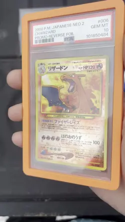 DOUBLE SWIRL 2000 POKEMON JPN NEO 2 PROMO REVERSE FOIL #006 CHARIZARD PSA 10 - Image 2