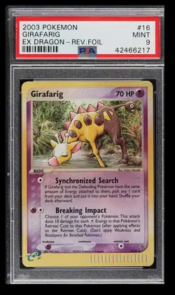 2003 Pokemon EX Dragon Girafarig PSA 9 English #16 Reverse Foil - Image 1