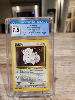 2000 Pokemon Base Set 2 Holo Clefairy 6/130 CGC Near Mint+ 7.5, MUST SEE! #2 - Image 1