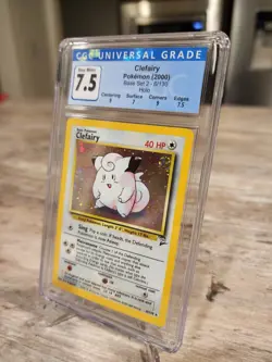 2000 Pokemon Base Set 2 Holo Clefairy 6/130 CGC Near Mint+ 7.5, MUST SEE! #2 - Image 3