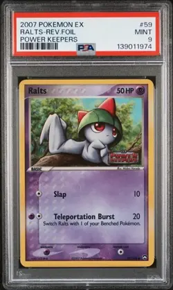 PSA 9 RALTS 59 POWER KEEPERS REVERSE HOLO POKEMON MINT - Image 1