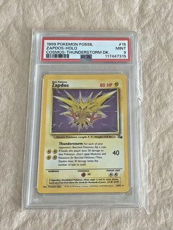 PSA 9 1999 Zapdos Holo Fossil Cosmos Thunderstorm DK #15 Pokemon TCG - Image 1