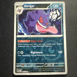 Gengar Uncommon Reverse Holo Psychic Paldean Fates Pokemon TCG Card 057/091 - Image 1