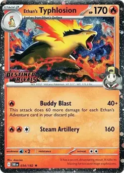 Pokemon Ethan's Typhlosion (Prerelease) (34/259) Destined Rivals NM HOLO - Image 1