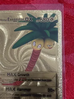 Alolan Exeggutor DX 86/100 HP680 Gold Foil Fan Art Display Card - NM - Image 2