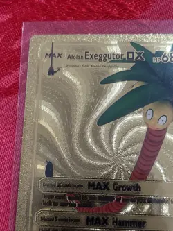 Alolan Exeggutor DX 86/100 HP680 Gold Foil Fan Art Display Card - NM - Image 3