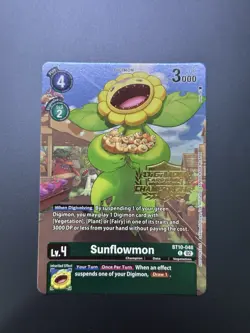 [Alt Art] BT10-048 Sunflowmon - Digimon TCG Promo Super Rare Tournament Card - Image 1