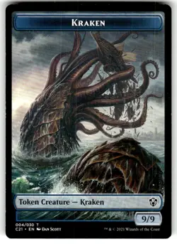 Hero Deal, English - 1 x MTG Kraken Token // Wurm Token Commander 2021 - Image 2