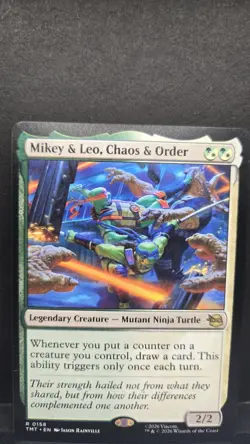 Magic the Gathering-TMT- NM-Mikey and Leo, Chaos and Order - Rare - Image 1