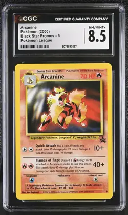 Pokemon TCG GRADED 1999 Arcanine 6 BSP NM/M+ 8.5 CGC ENG - Image 1