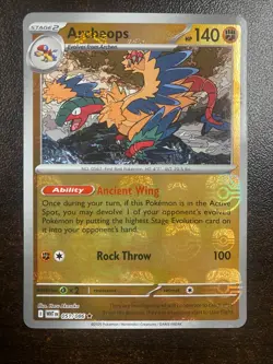 Pokemon TCG Archeops 051/086 Reverse Holo Masterball White Flare Near Mint NM - Image 1