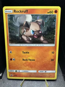 Pokemon TCG Sun & Moon Rockruff SM06 Black Star Promo LP! - Image 1