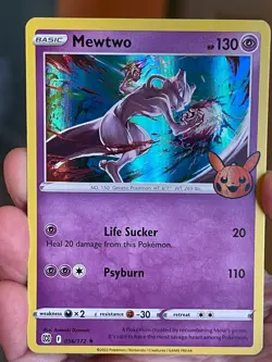 POKEMON MEWTWO 056/172 RARE HOLOFOIL TRICK OR TRADE BRILLIANT STARS NM CARD - Image 1