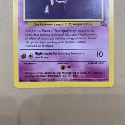 Pokemon Card Haunter 21/62 Fossil Set Non Holo Rare WOTC NM Near Mint - Image 3