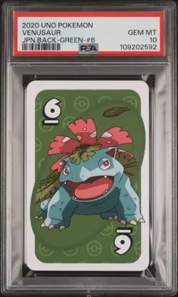2020 Pokemon Uno PSA 10 Venusaur Green #6 Japanese - Image 1
