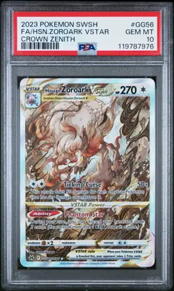 2023 POKEMON SWORD & SHIELD CROWN ZENITH FULL ART/HISUIAN ZOROARK VSTAR PSA 10 - Image 1