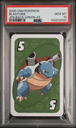 PSA 10 Japanese Blastoise UNO Green 5 Pokemon Trading Card Game 2020 - Image 1