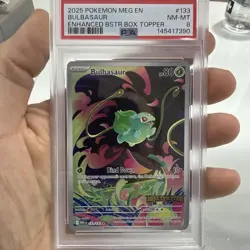 2025 Pokemon Meg En Bulbasaur Enhanced BSTR Box Topper PSA 8 NM-MT #133 - Image 1