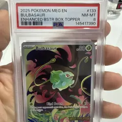 2025 Pokemon Meg En Bulbasaur Enhanced BSTR Box Topper PSA 8 NM-MT #133 - Image 2