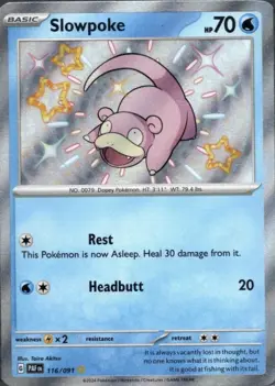 POKEMON PALDEAN FATES SLOWPOKE -116/091- HOLO - Image 1