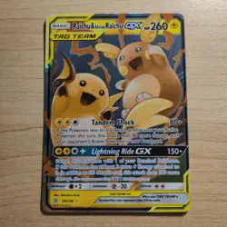 Raichu & Alolan Raichu GX 54/236 - NM Ultra Rare Unified Minds Pokemon TCG Card - Image 1