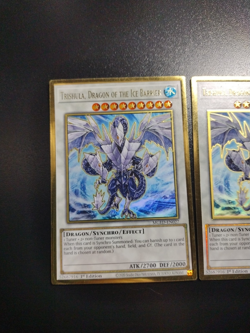 Yugioh! x3 Trishula , Dragon of the Ice Barrier MGED-EN027 Premium Gold Rare LP - Image 2